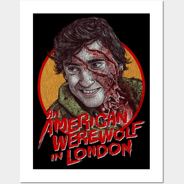 An American Werewolf (DISTRESSED) Wall Art by PeligroGraphics